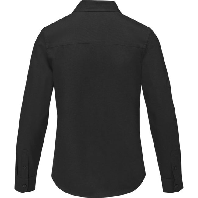 Solid Black - Back - Elevate Womens-Ladies Pollux Shirt