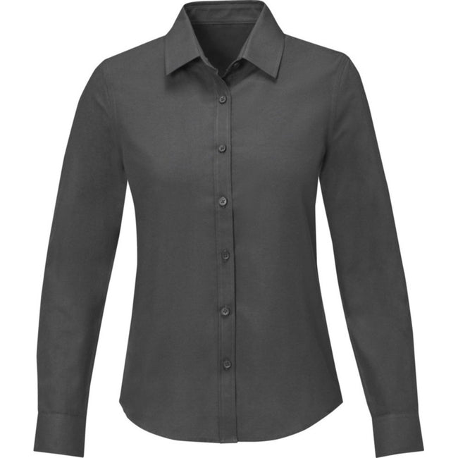Storm Grey - Front - Elevate Womens-Ladies Pollux Shirt
