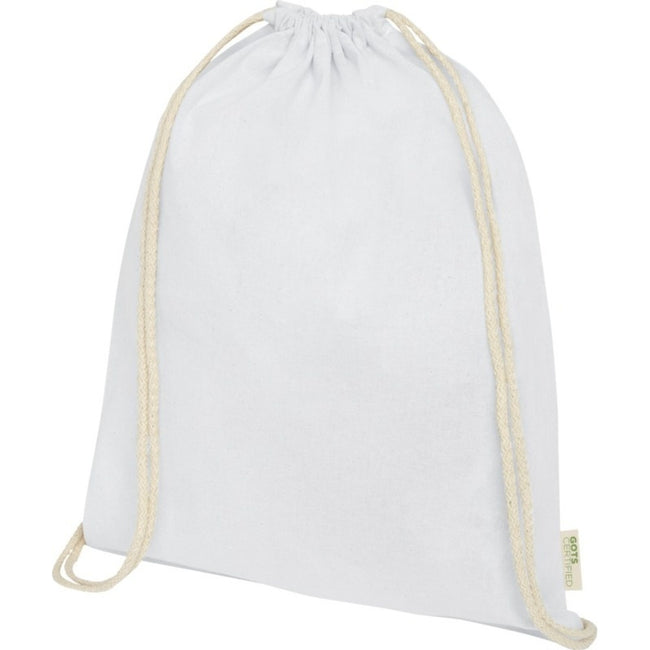 White - Front - Bullet Orissa Organic Cotton Drawstring Bag