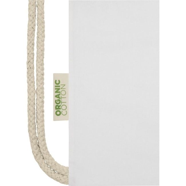 White - Side - Bullet Orissa Organic Cotton Drawstring Bag
