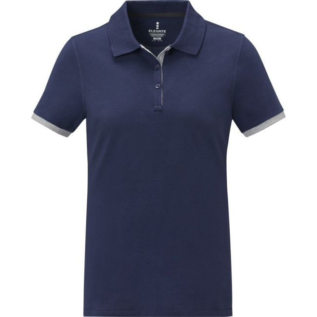 Navy - Front - Elevate Womens-Ladies Morgan Short-Sleeved Polo Shirt