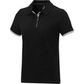 Solid Black - Side - Elevate Womens-Ladies Morgan Short-Sleeved Polo Shirt