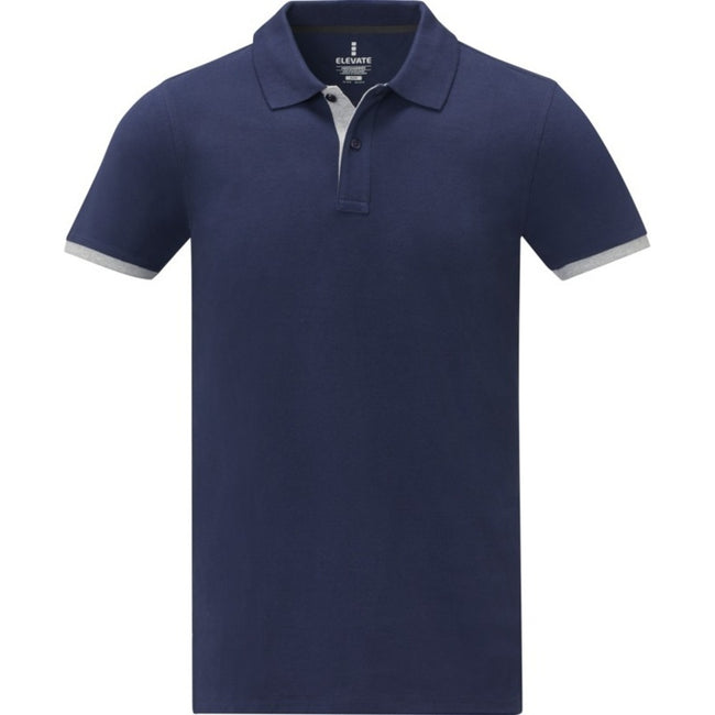 Navy - Front - Elevate Mens Morgan Short-Sleeved Polo Shirt