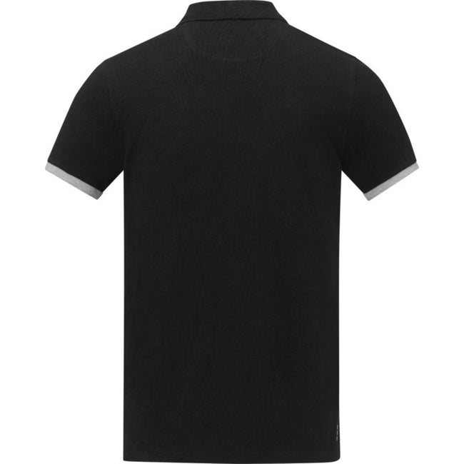 Solid Black - Back - Elevate Mens Morgan Short-Sleeved Polo Shirt