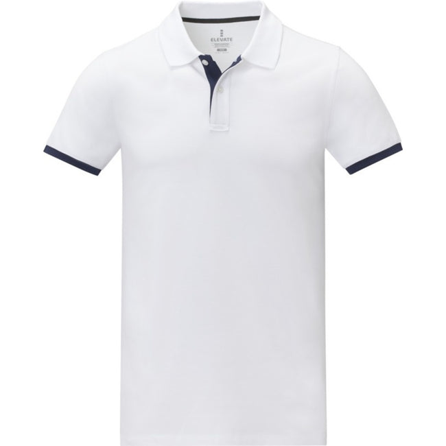 White - Front - Elevate Mens Morgan Short-Sleeved Polo Shirt