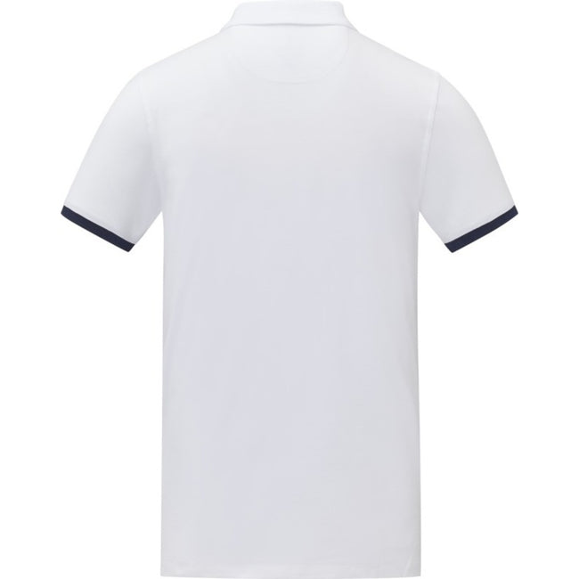 White - Back - Elevate Mens Morgan Short-Sleeved Polo Shirt