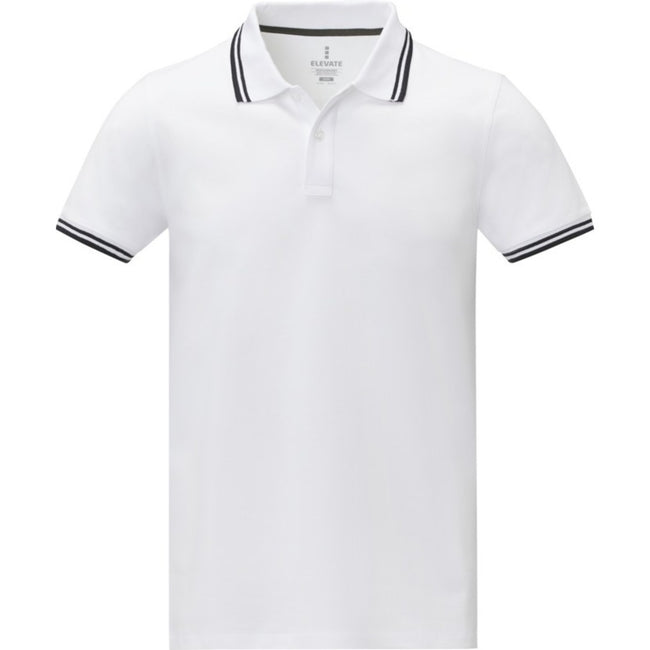 White - Front - Elevate Mens Amarago Short-Sleeved Polo Shirt