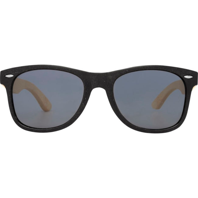 Solid Black - Back - Avenue Sun Ray Bamboo Sunglasses