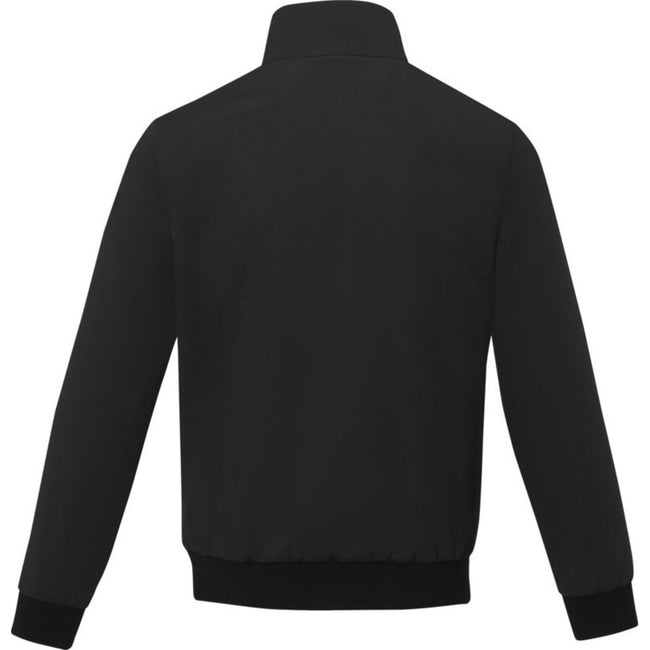 Solid Black - Back - Elevate Unisex Adult Keefe Bomber Jacket