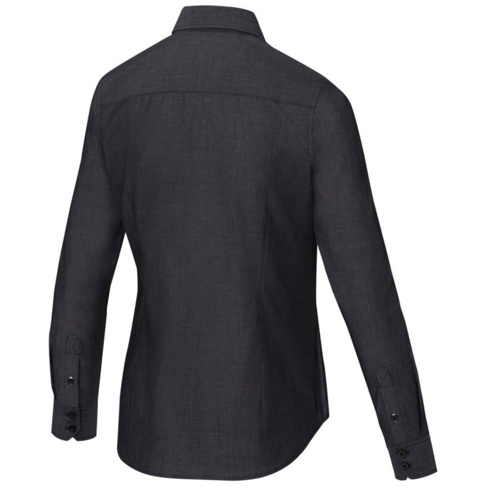 Solid Black - Lifestyle - Elevate NXT Womens-Ladies Cuprite Organic Long-Sleeved Shirt