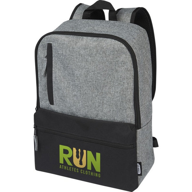 Solid Black-Heather Grey - Side - Unbranded Reclaim Two Tone Recycled 14L Laptop Backpack