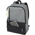 Solid Black-Heather Grey - Pack Shot - Unbranded Reclaim Two Tone Recycled 14L Laptop Backpack