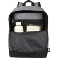 Solid Black-Heather Grey - Close up - Unbranded Reclaim Two Tone Recycled 14L Laptop Backpack