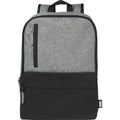 Solid Black-Heather Grey - Front - Unbranded Reclaim Two Tone Recycled 14L Laptop Backpack