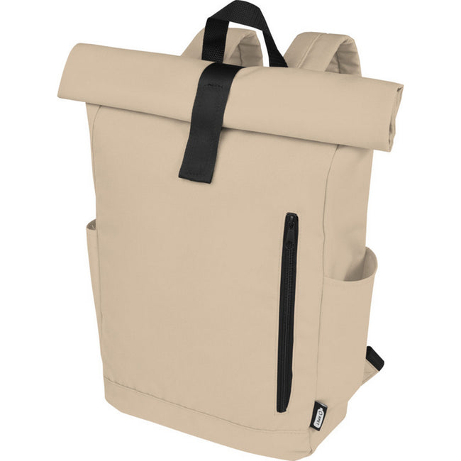 Oatmeal - Side - Unbranded Byron Roll Up 18L Backpack