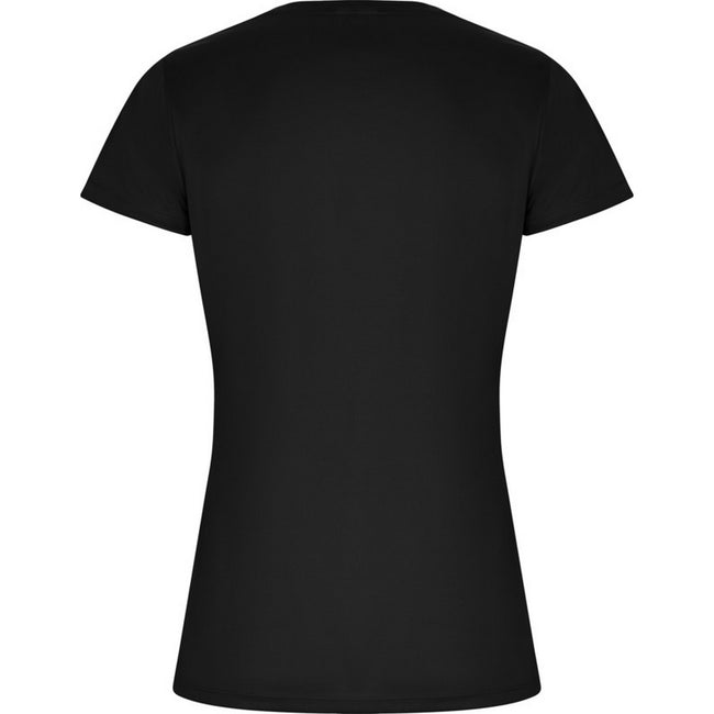 Solid Black - Back - Roly Womens-Ladies Imola Sports T-Shirt