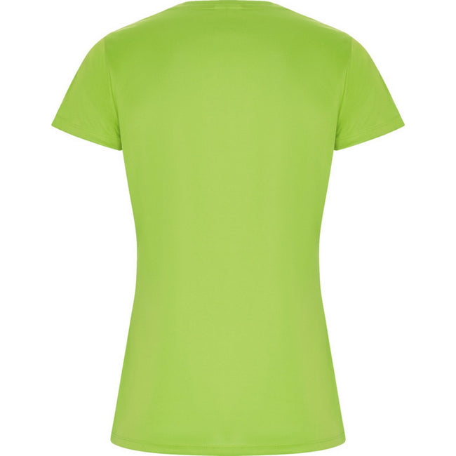 Lime - Back - Roly Womens-Ladies Imola Sports T-Shirt