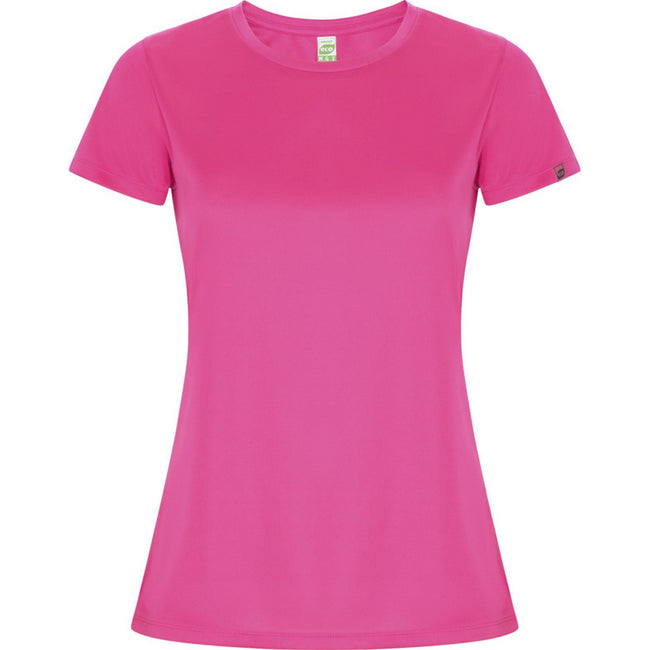 Fluorescent Pink - Front - Roly Womens-Ladies Imola Sports T-Shirt