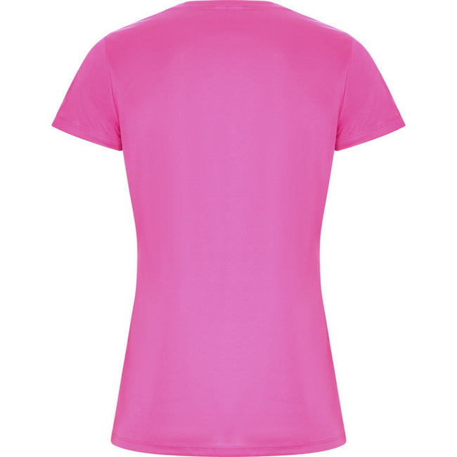 Fluorescent Pink - Back - Roly Womens-Ladies Imola Sports T-Shirt