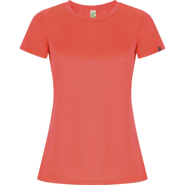 Fluorescent Coral - Front - Roly Womens-Ladies Imola Sports T-Shirt