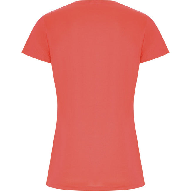 Fluorescent Coral - Back - Roly Womens-Ladies Imola Sports T-Shirt