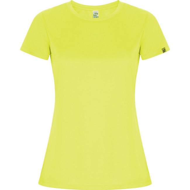 Fluorescent Yellow - Front - Roly Womens-Ladies Imola Sports T-Shirt