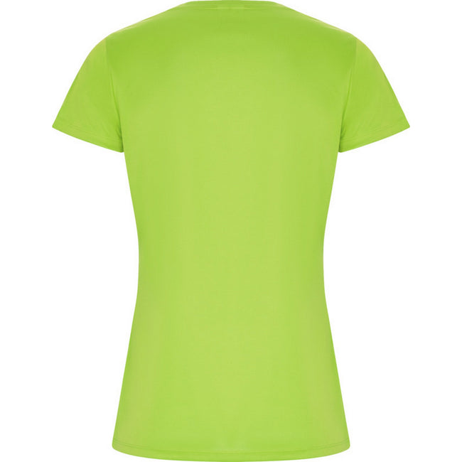 Fluorescent Green - Back - Roly Womens-Ladies Imola Sports T-Shirt