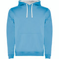 Sky Blue-White - Front - Roly Childrens-Kids Urban Drawstring Hoodie