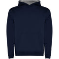 Navy Blue-Grey Marl - Front - Roly Childrens-Kids Urban Drawstring Hoodie