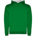 Kelly Green-White - Front - Roly Childrens-Kids Urban Drawstring Hoodie