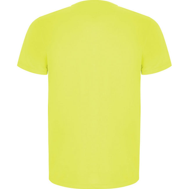 Fluorescent Yellow - Back - Roly Mens Imola Short-Sleeved Sports T-Shirt