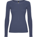 Blue Denim - Front - Roly Womens-Ladies Extreme Long-Sleeved T-Shirt