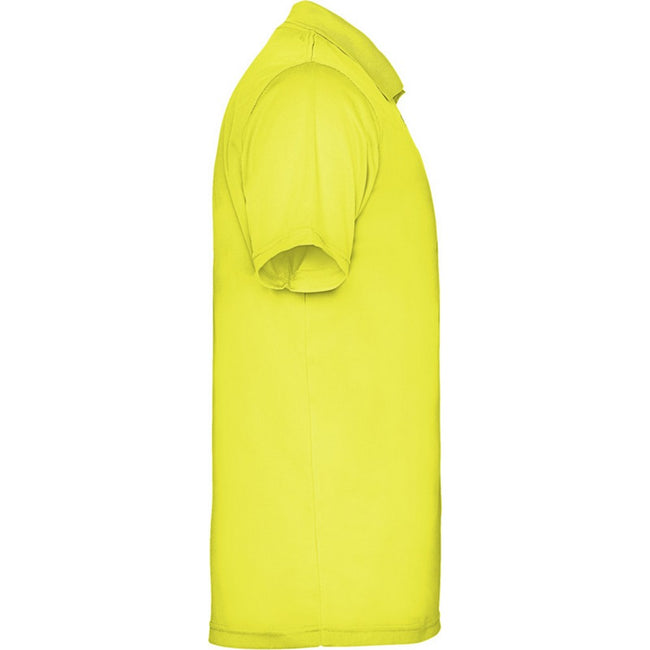 Fluorescent Yellow - Side - Roly Childrens-Kids Monzha Polo Shirt