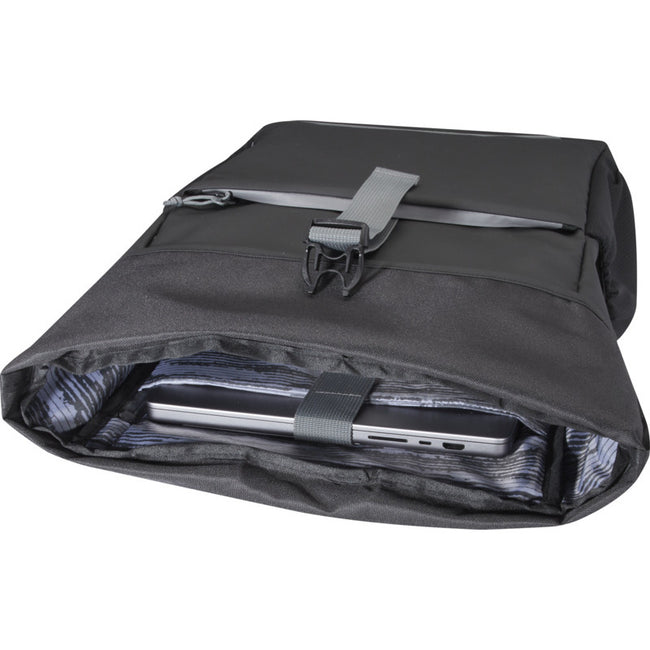 Solid Black - Lifestyle - Aqua Roll Top Recycled Water Resistant 20L Bike Bag