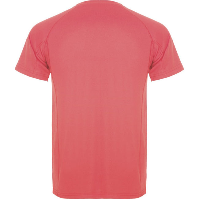 Fluorescent Coral - Back - Roly Childrens-Kids Montecarlo Sports T-Shirt