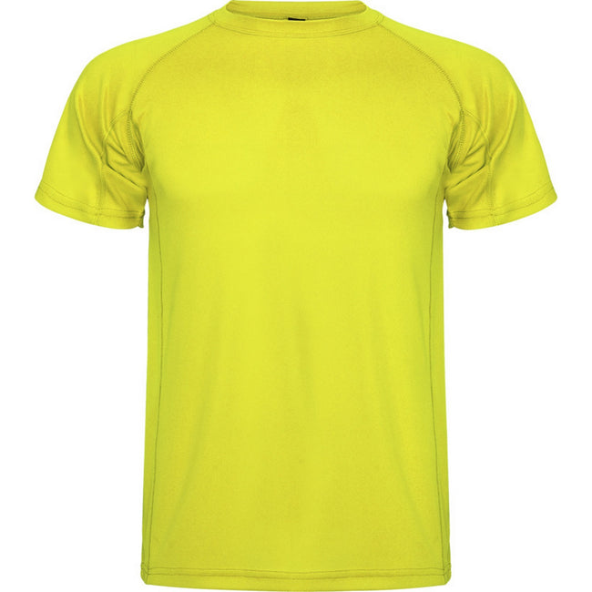 Fluro Yellow - Front - Roly Childrens-Kids Montecarlo Sports T-Shirt