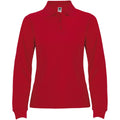 Red - Front - Roly Womens-Ladies Estrella Long-Sleeved Polo Shirt
