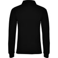 Solid Black - Back - Roly Womens-Ladies Estrella Long-Sleeved Polo Shirt