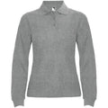 Grey Marl - Front - Roly Womens-Ladies Estrella Long-Sleeved Polo Shirt