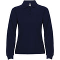 Navy Blue - Front - Roly Womens-Ladies Estrella Long-Sleeved Polo Shirt