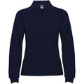 Navy Blue - Front - Roly Womens-Ladies Estrella Long-Sleeved Polo Shirt