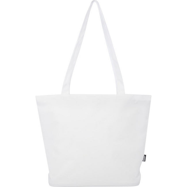 White - Back - Panama Recycled Zipped 20L Tote Bag