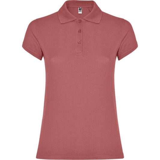 Chrysanthemum Red - Front - Roly Womens-Ladies Star Polo Shirt