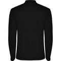 Solid Black - Back - Roly Mens Estrella Long-Sleeved Polo Shirt