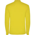Yellow - Back - Roly Mens Estrella Long-Sleeved Polo Shirt