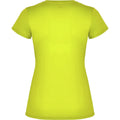 Fluorescent Yellow - Back - Roly Womens-Ladies Montecarlo Short-Sleeved Sports T-Shirt
