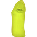 Fluorescent Yellow - Side - Roly Womens-Ladies Montecarlo Short-Sleeved Sports T-Shirt
