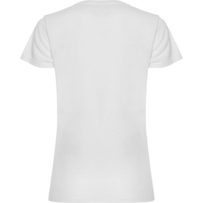 White - Back - Roly Womens-Ladies Montecarlo Short-Sleeved Sports T-Shirt