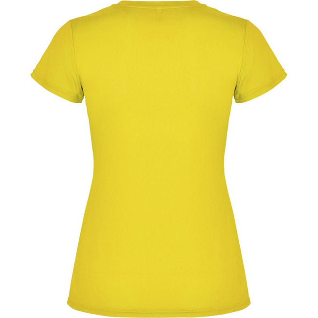 Yellow - Back - Roly Womens-Ladies Montecarlo Short-Sleeved Sports T-Shirt