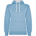 Sky Blue-White - Front - Roly Womens-Ladies Urban Hoodie